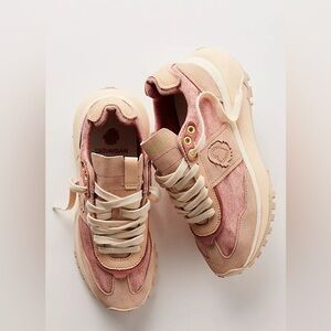 New Satorisan Anthropologie Dharma Whitewhisp Red Sneakers Shoes sz 39